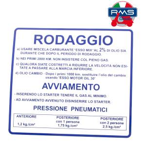 ADESIVO "Rodaggio" BLU PIAGGIO VESPA