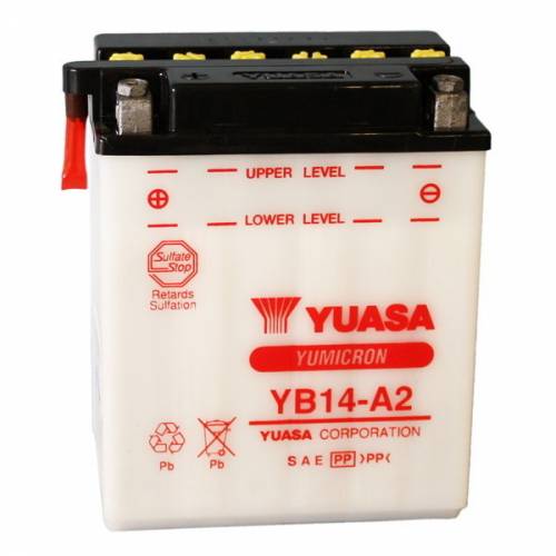 BATTERIA YB14-A2 12V 14Ah SPECIALE AVVIAMENTO - YUASA YB14-A2