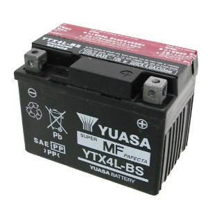 BATTERIA YTX4L-BS 12V 3AH SIGILLATA CON ACIDO A CORREDO - YUASA YTX4L-BS