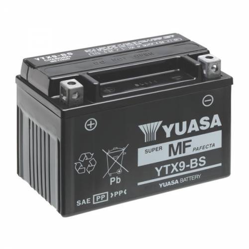 BATTERIA YTX9-BS 12V 8Ah SIGILLATA CON ACIDO A CORREDO - YUASA YTX9-BS