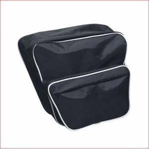 BORSE LATERALI SEPARATE CON GANCI 26x13x30cm. CON DOPPIA TASCA *NERO*