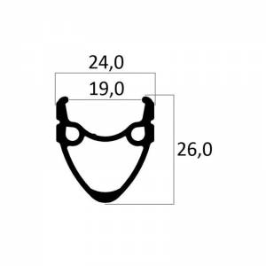 CERCHIO SPORT 622 19/24x26mm. 36f. DOPPIA CAMERA *NERO*