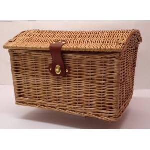 CESTINO IN VIMINI 40x30x22/28 RETTANGOLARE CON COPERCHIO BOMBATO *NATURALE*