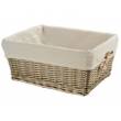 CESTINO IN VIMINI 41x31x19 RETTANGOLARE CON FODERA *INVECCHIATO*