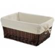 CESTINO IN VIMINI 41x31x19 RETTANGOLARE CON FODERA *MARRONE*