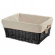 CESTINO IN VIMINI 41x31x19 RETTANGOLARE CON FODERA *NERO*