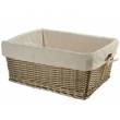 CESTINO IN VIMINI 47x37x21 RETTANGOLARE CON FODERA *INVECCHIATO*