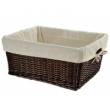 CESTINO IN VIMINI 47x37x21 RETTANGOLARE CON FODERA *MARRONE*