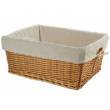 CESTINO IN VIMINI 47x37x21 RETTANGOLARE CON FODERA *NATURALE*
