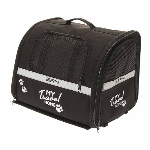 CESTINO POSTERIORE IN STOFFA 24X16X27cm. PORTA ANIMALI POSTERIORE AL PORTAPACCHI *NERO* - BRN My Travel Home