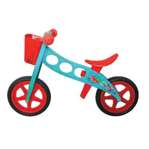 CICLO 12 PEDAGOGICO IN PLASTICA SENZA PEDALI *AZZURROROSSO* - N'FUN N'RIDE "Polloc"