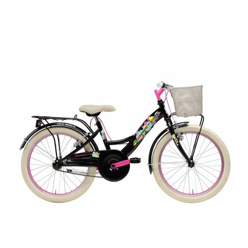 CICLO 20 CITY FEMMINA TELAIO 35 ACCIAIO 1 VELOCITA' " *NERO ROSA* - ADRIATICA Girl 20
