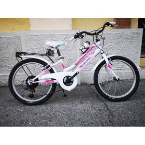 CICLO 20 MTB FEMMINA TELAIO 28 ACCIAIO 1 VELOCITA' *BIANCO ROSA* -  DOUBLEZZ Lincy