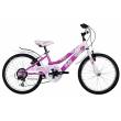 CICLO 20 MTB FEMMINA TELAIO 28 ACCIAIO 6 VELOCITA' *BIANCO FUXIA* -  DOUBLEZZ "Flora"