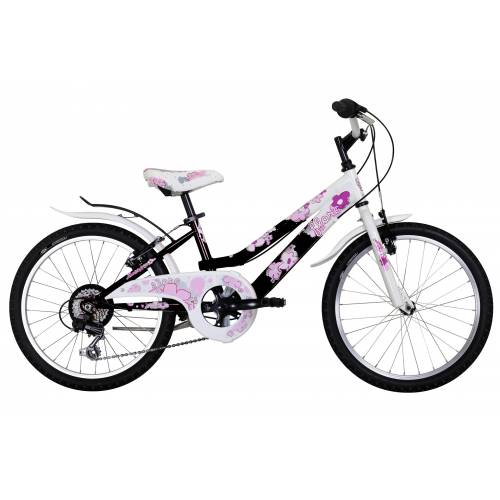 CICLO 20 MTB FEMMINA TELAIO 28 ACCIAIO 6 VELOCITA' *BIANCO NERO* -  DOUBLEZZ "Flora"