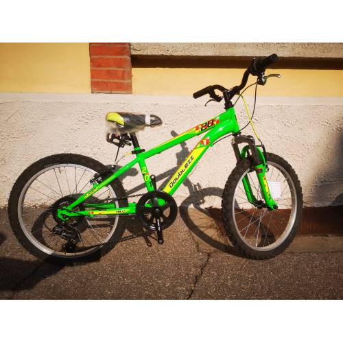 CICLO 20 MTB MASCHIO TELAIO 28 ACCIAIO 6 VELOCITA' FORCELLA AMMORTIZZATA *VERDE ROSSO GIALLO" - DOUBLEZZ "Racer"