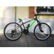 CICLO 24 MTB UOMO TELAIO 34 ACCIAIO FORCELLA AMMORTIZZATA 18 VELOCITA' *NERO VERDE BIANCO* - DOUBLEZZ Stark
