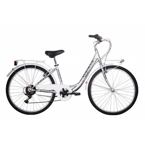 CICLO 26 CITY DONNA TELAIO 38 ACCIAIO MONOTUBO 6 VELOCITA' *ARGENTO OPACO* - DOUBLEZZ Easy