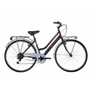 CICLO 28 CITY DONNA TELAIO 45 ACCIAIO 6 VELOCITA' *NERO* - DOUBLEZZ "CityJoy"
