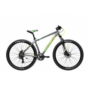 CICLO 29 MTB UOMO TELAIO ALLUMINIO 46 Tg.L 21 VELOCITA'  FRENI A DISCO MECCANICI FORCELLA AMMORTIZZATA *GRIGIO OPACO GIALLO FLU