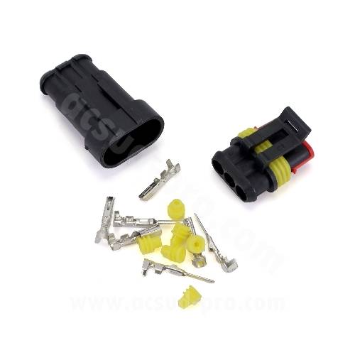 CONNETTORE ELETTRICO A 3 PIN MASCHIO/FEMMINA SIGILLATO