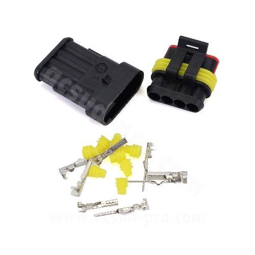 CONNETTORE ELETTRICO A 4 PIN MASCHIO/FEMMINA SIGILLATO