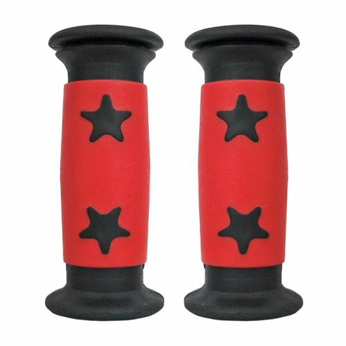 COPPIA MANOPOLE CICLO BIMBO d.22x90mm.  *ROSSO/NERO*