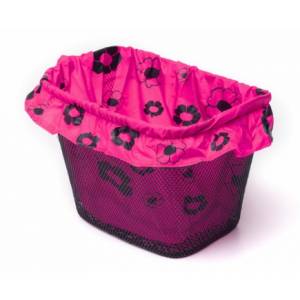 COPRICESTO ANTERIORE IN NYLON FANTASIA *FUXIA* FIORI NERI