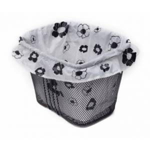 COPRICESTO ANTERIORE IN NYLON FANTASIA BIANCO FIORI NERI