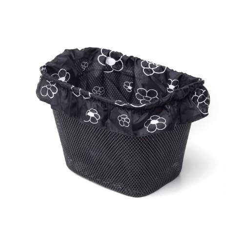 COPRICESTO ANTERIORE IN NYLON FANTASIA NERO FIORI BIANCHI