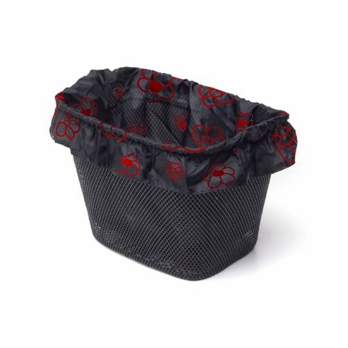 COPRICESTO ANTERIORE IN NYLON FANTASIA NERO FIORI ROSSI