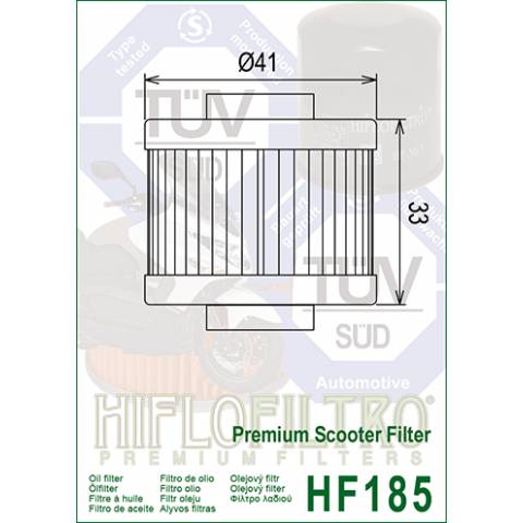 FILTRO OLIO HIFLO HF185  Premium Scooter