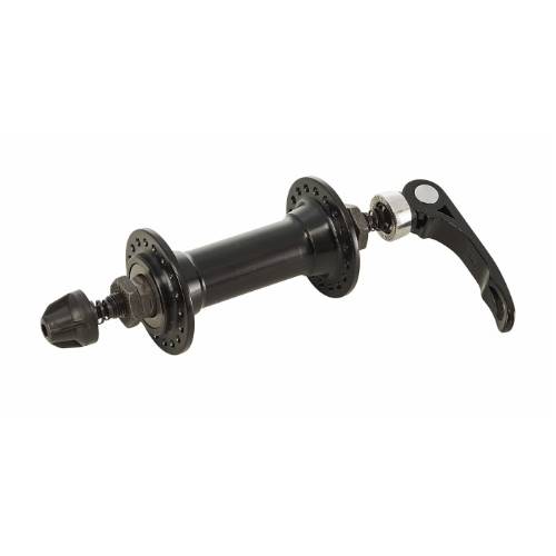 MOZZO ANTERIORE ALLUMINIO CON BLOCCAGGIO SU CUSCINETTI 36 fori *NERO*