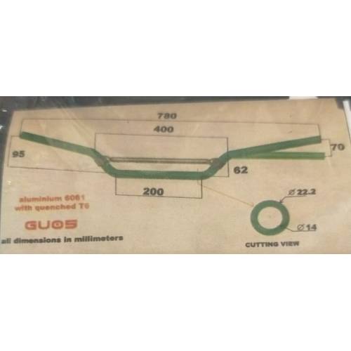 PIEGA MANUBRIO MOTO ALLUMINIO l.780mm. h.95mm. NATURALE