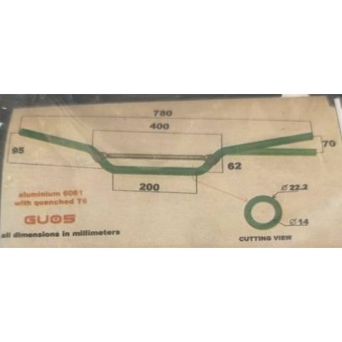 PIEGA MANUBRIO MOTO ALLUMINIO l.780mm. h.95mm. TITANIO