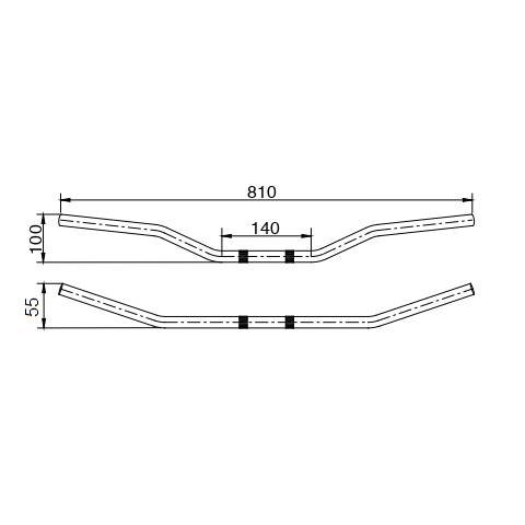 PIEGA MANUBRIO MOTO ALLUMINIO l.810mm. h.100mm. ANODIZZATO