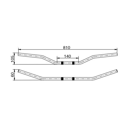 PIEGA MANUBRIO MOTO ALLUMINIO l.810mm. h.105mm. ANODIZZATO