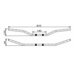 PIEGA MANUBRIO MOTO ALLUMINIO l.810mm. h.120mm. ANODIZZATO