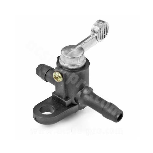 RUBINETTO BENZINA UNIVERSALE A 2 VIE 6mm. CON FORO DI FISSAGGIO