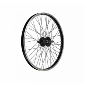 RUOTA BMX 20 ANTERIORE CERCHIO MONOCAMERA 48 RAGGI PERNO 14mm. *NERO*