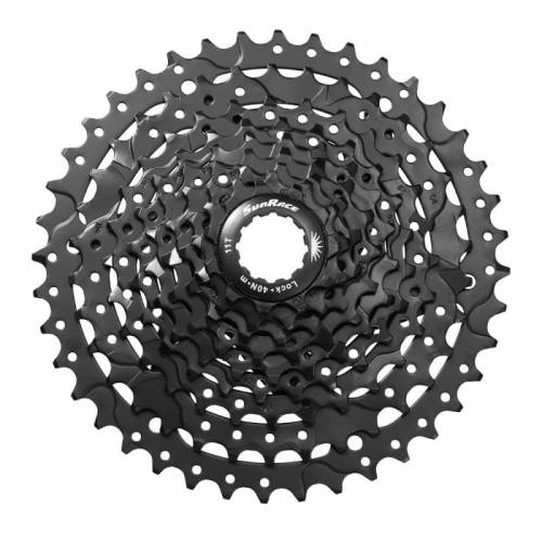 RUOTA LIBERA 9 VELOCITA' z11-13-15-18-21-24-28-34-40 A CASSETTA COMPATIBILE SHIMANO *NERO* - SUNRACE CSM980 9AX-BOX