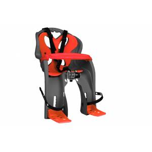 SEGGIOLINO ANTERIORE SIMPATICO ATTACCO AL MANUBRIO ANTRACITE IMBOTTITURA ROSSA CON BARRA PROTETTIVA