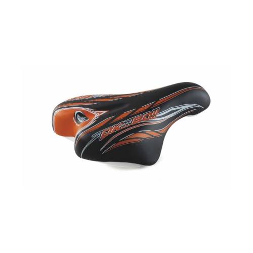 SELLA CICLO 210x140mm. MTB JUNIOR 12/16 *NERO ARANCIO* - MONTEGRAPPA Ok Go