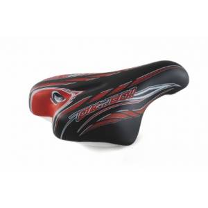 SELLA CICLO 210x140mm. MTB JUNIOR 12/16 *NERO ROSSO* - MONTEGRAPPA Ok Go