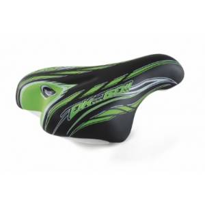 SELLA CICLO 210x140mm. MTB JUNIOR 12/16 *NERO VERDE* - MONTEGRAPPA Ok Go