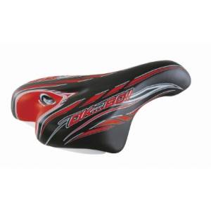 SELLA CICLO 230x150mm. MTB JUNIOR 16/20 *NERO ROSSO* - MONTEGRAPPA Ok Go