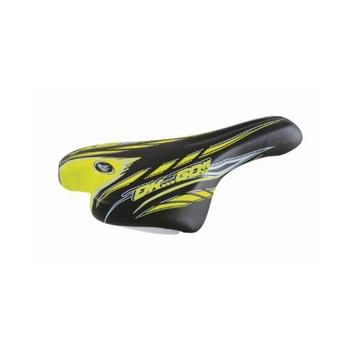 SELLA CICLO 250x140mm. MTB JUNIOR 20/24 *NERO GIALLO* - MONTEGRAPPA Ok Go
