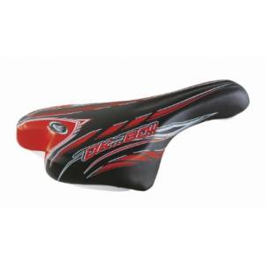 SELLA CICLO 250x140mm. MTB JUNIOR 20/24 *NERO ROSSO* - MONTEGRAPPA Ok Go