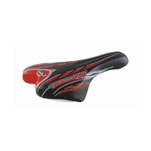 SELLA CICLO 250x140mm. MTB JUNIOR 20/24 *NERO ROSSO* - MONTEGRAPPA Ok Go