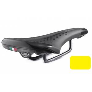 SELLA CICLO 250x145mm. *NERO GIALLO*  - Selle Montegrappa Menador